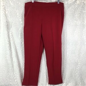Roz & Ali dark red classic fit trousers slacks NWT